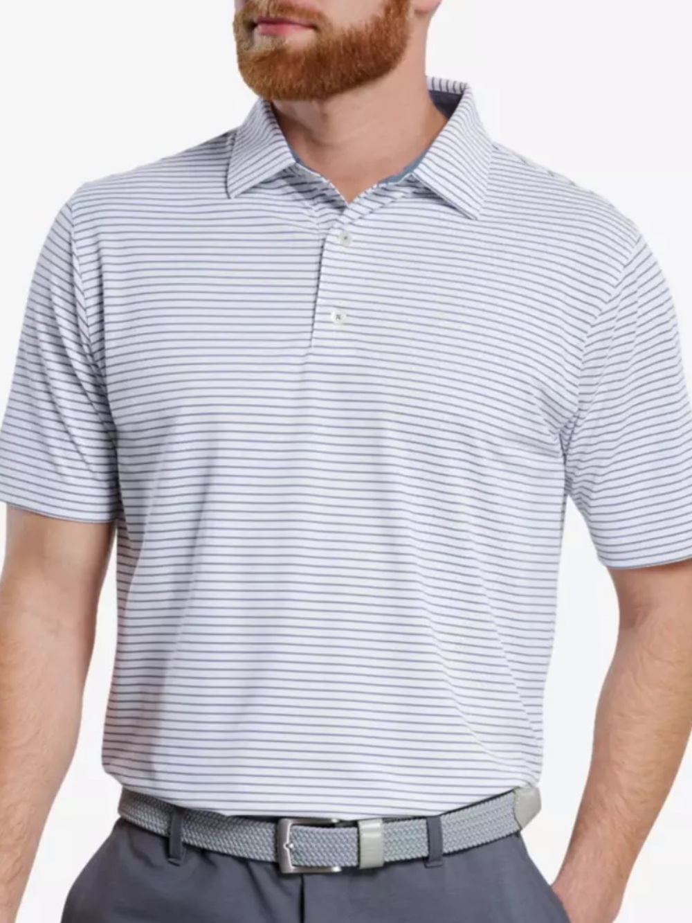 Pro tour blue and white stripped polo 7
